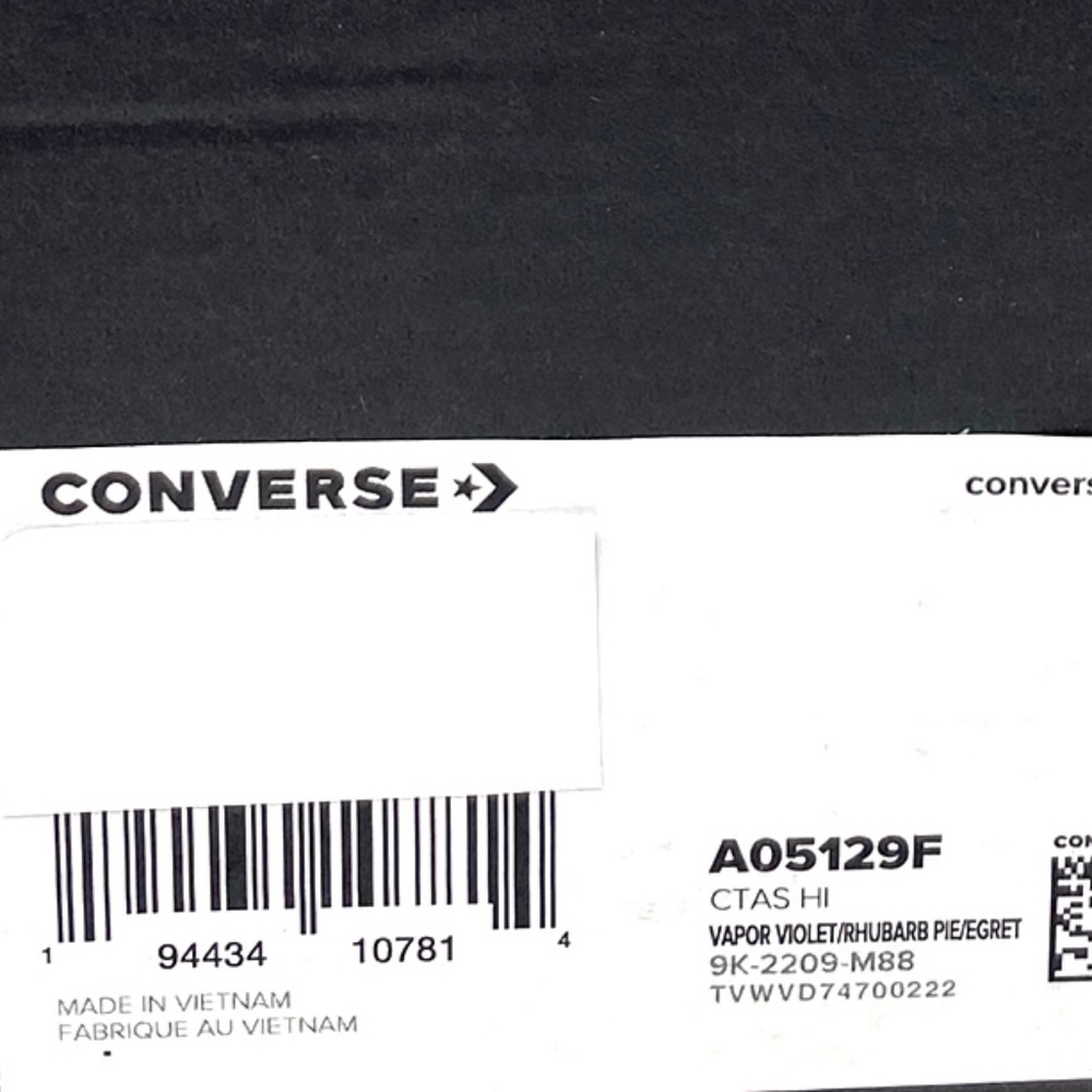 Converse Chuck Taylor High Top Canvas Violet Women's Size Sneakers A05129F - Picture 9 of 9